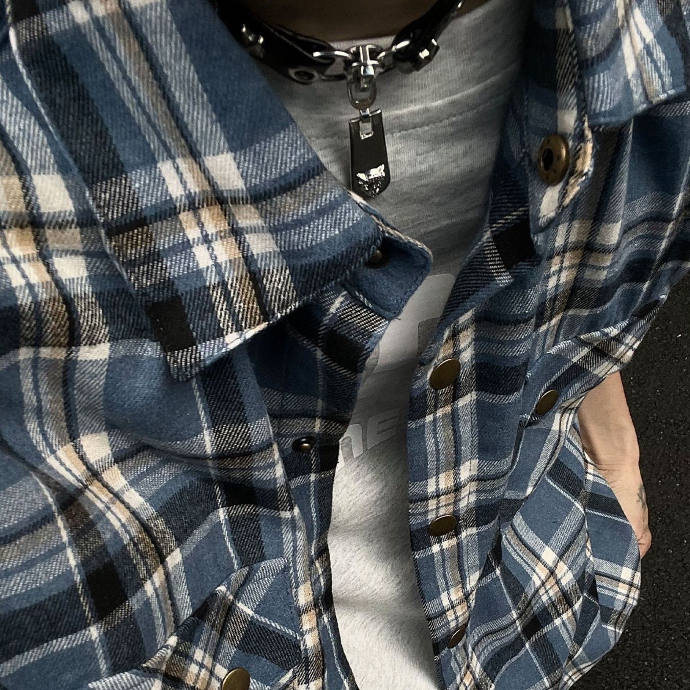 チェックシャツ ゆったりシルエット格子柄半袖シャツ