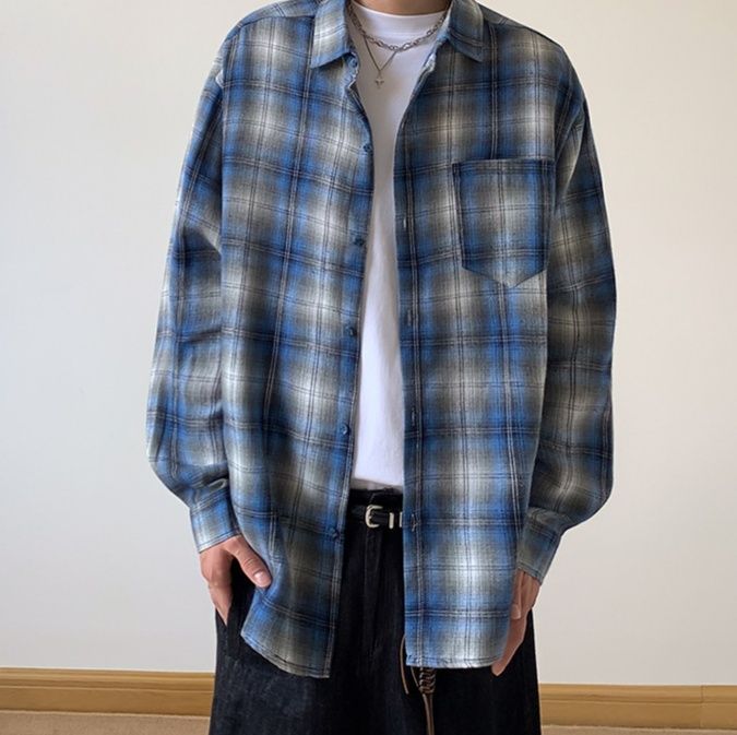 チェックシャツ ゆったりシルエットチェックシャツ