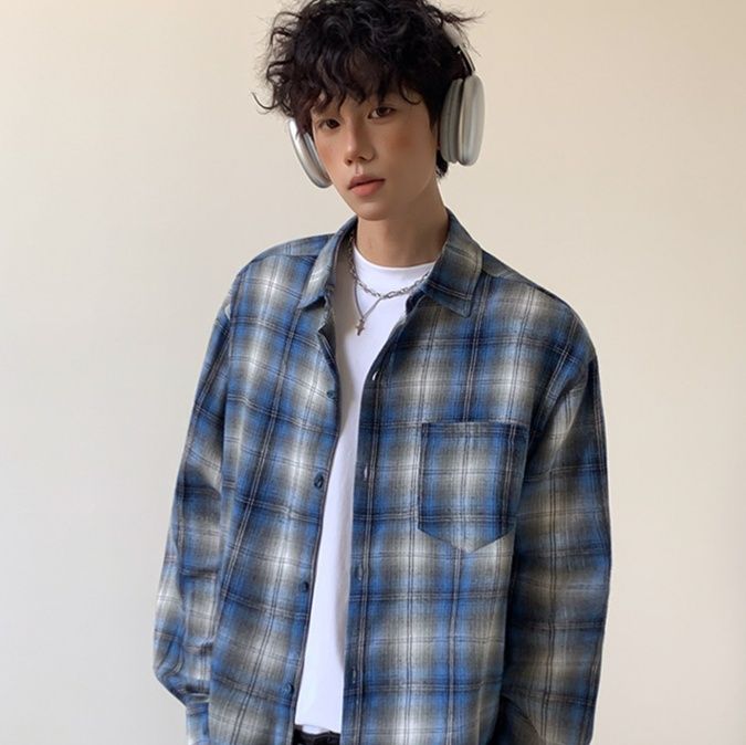 チェックシャツ ゆったりシルエットチェックシャツ