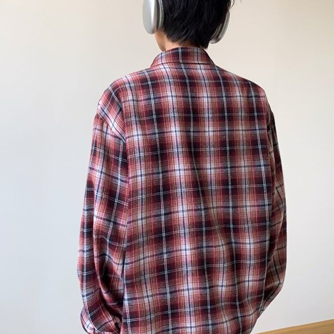 チェックシャツ ゆったりシルエットチェックシャツ
