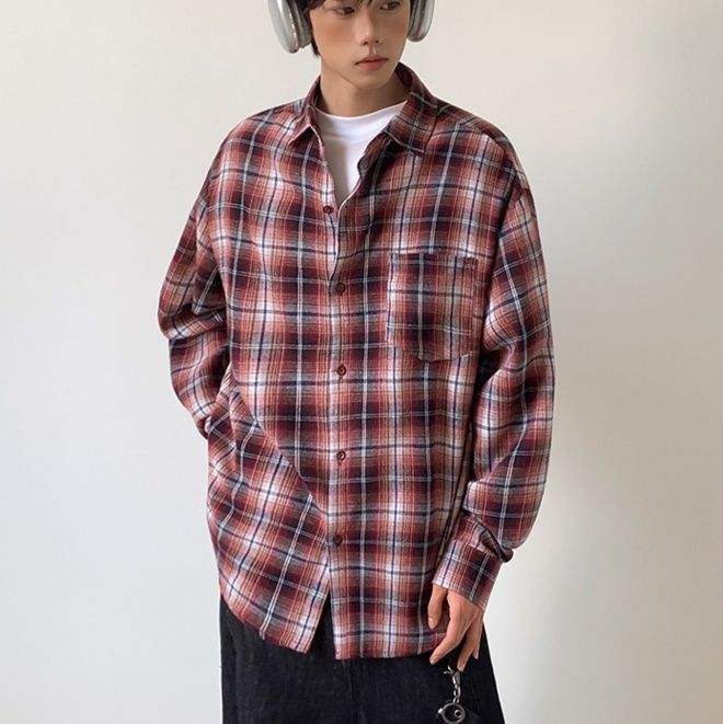 チェックシャツ ゆったりシルエットチェックシャツ