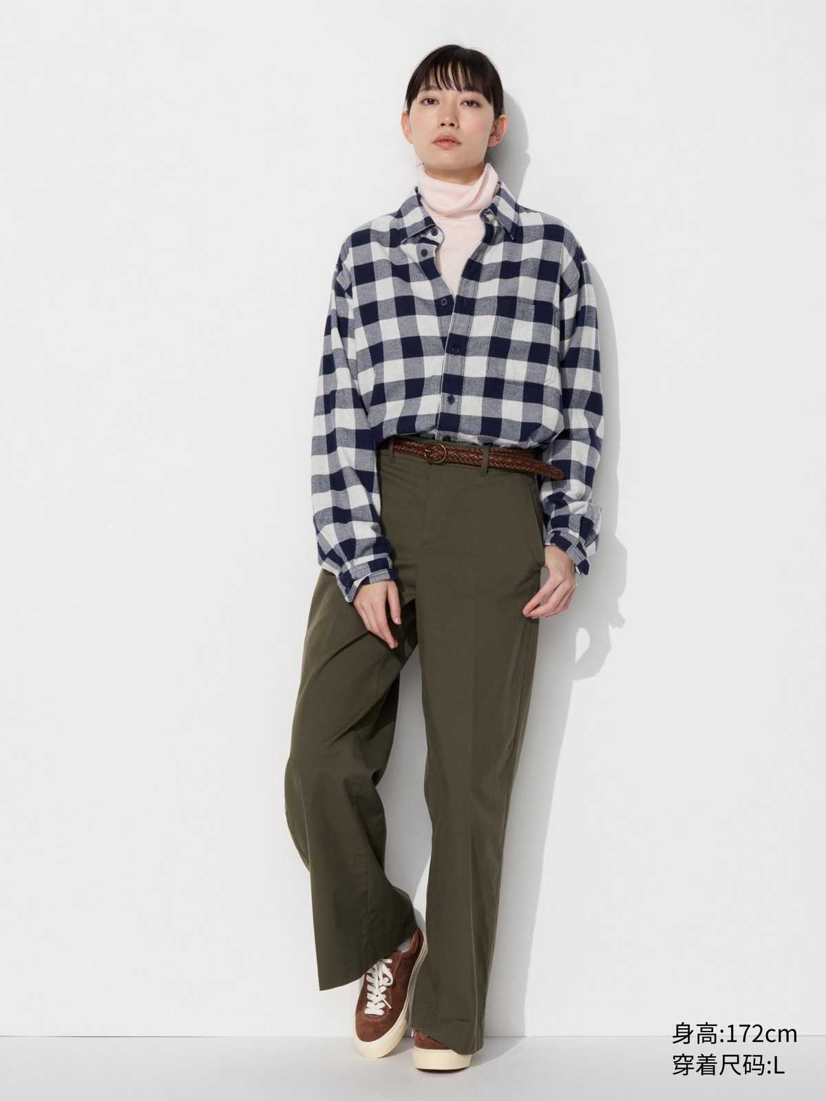 ゆったりシルエットチェックシャツ