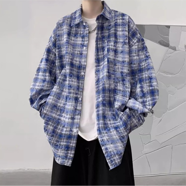 チェックシャツ ゆったりシルエットチェックシャツ