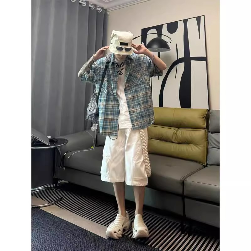 チェックシャツ リラックスチェック半袖シャツ