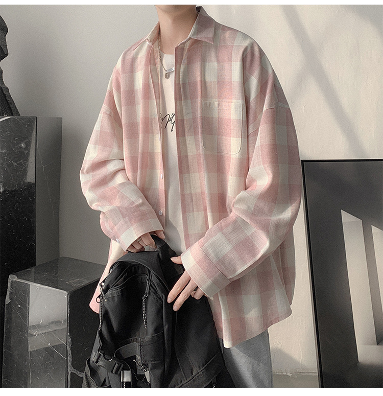 チェックシャツ ゆったりシルエット格子柄シャツ