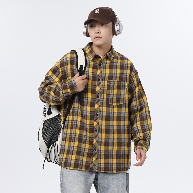 チェックシャツ クラシックスタンダード格子柄シャツ