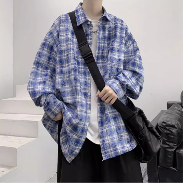 チェックシャツ ゆったりシルエットチェックシャツ