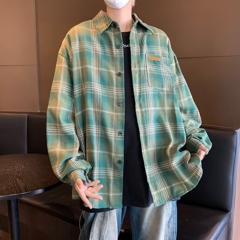 チェックシャツ 格子柄リラックスシャツ