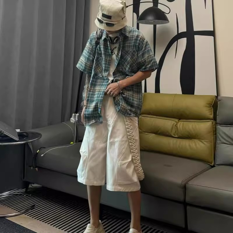 チェックシャツ リラックスチェック半袖シャツ