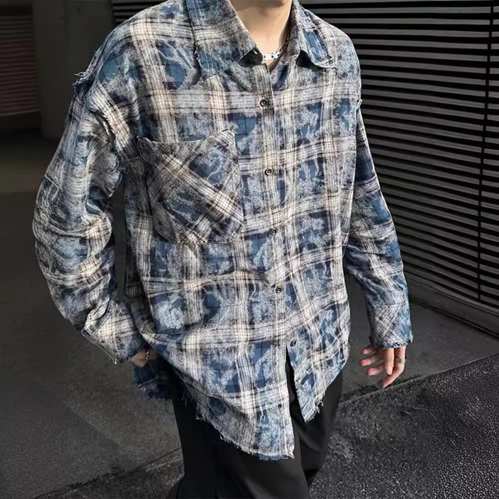 チェックシャツ ヴィンテージ風格子柄シャツ