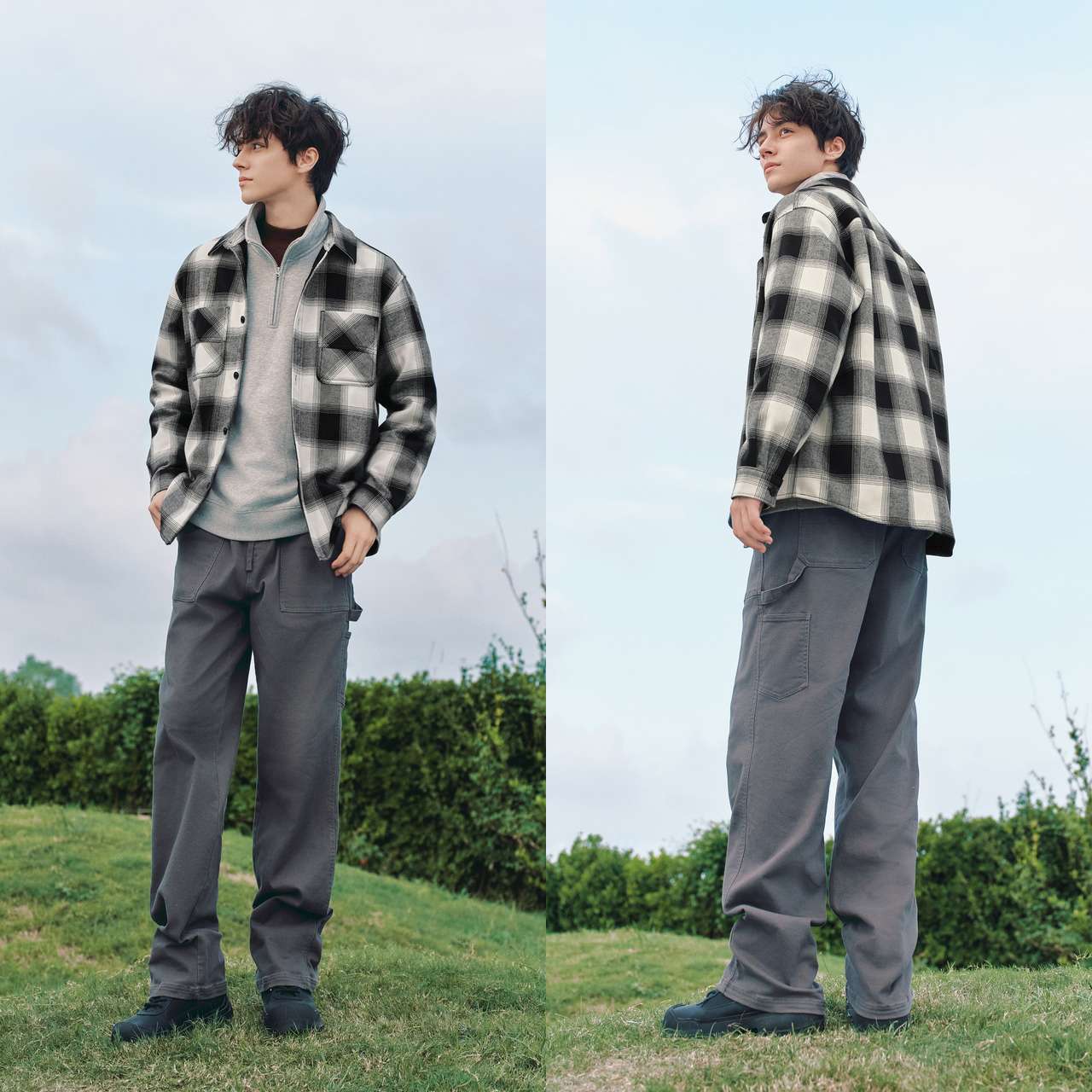 チェックシャツ ゆったりシルエットチェック柄シャツジャケット