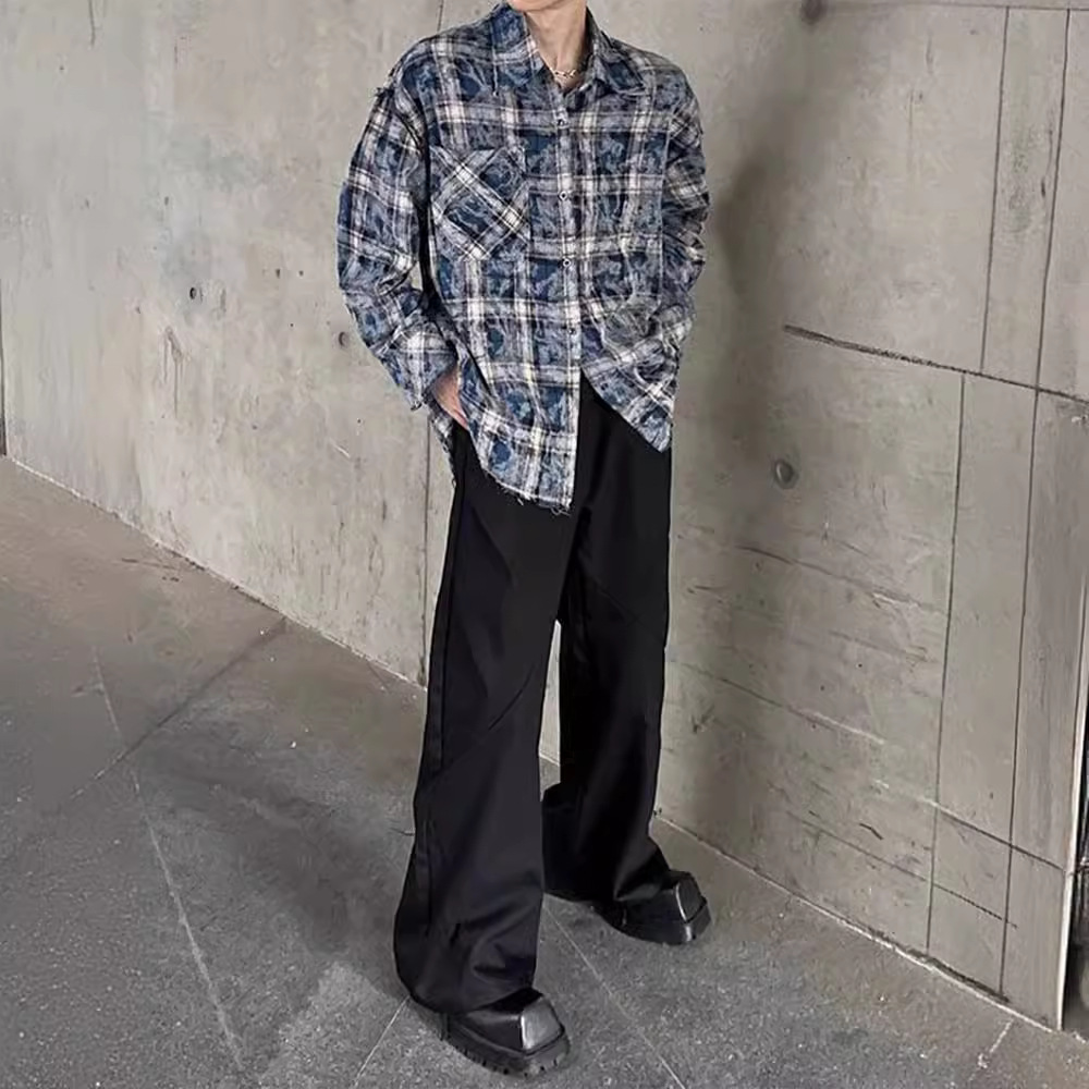 チェックシャツ ヴィンテージ風格子柄シャツ