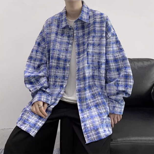 チェックシャツ ゆったりシルエットチェックシャツ