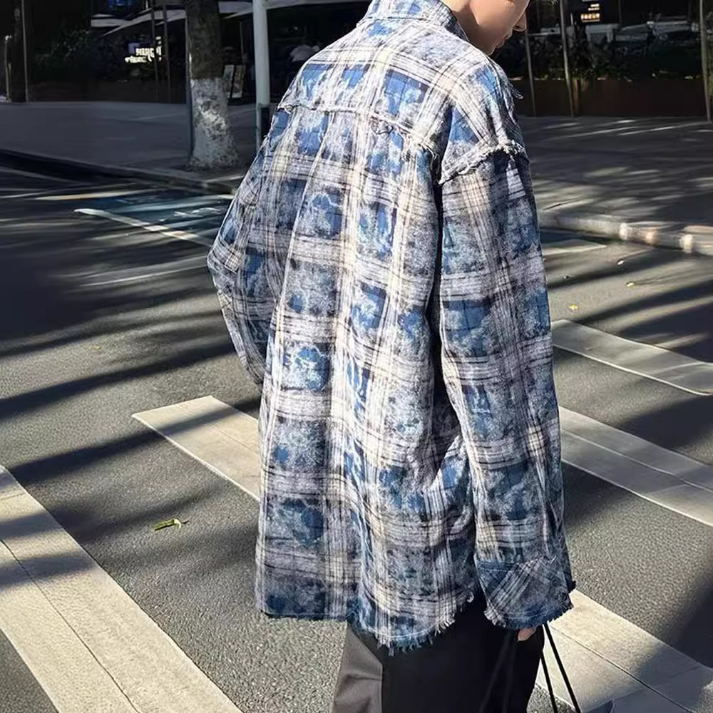 チェックシャツ ヴィンテージ風格子柄シャツ