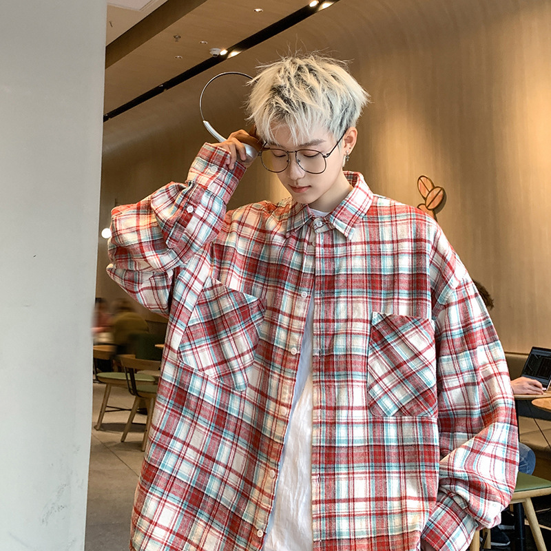 チェックシャツ ゆったりチェック柄シャツ