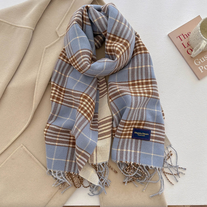 チェック 服 格子柄大判ストール 防寒マフラー 秋冬 カシミア風