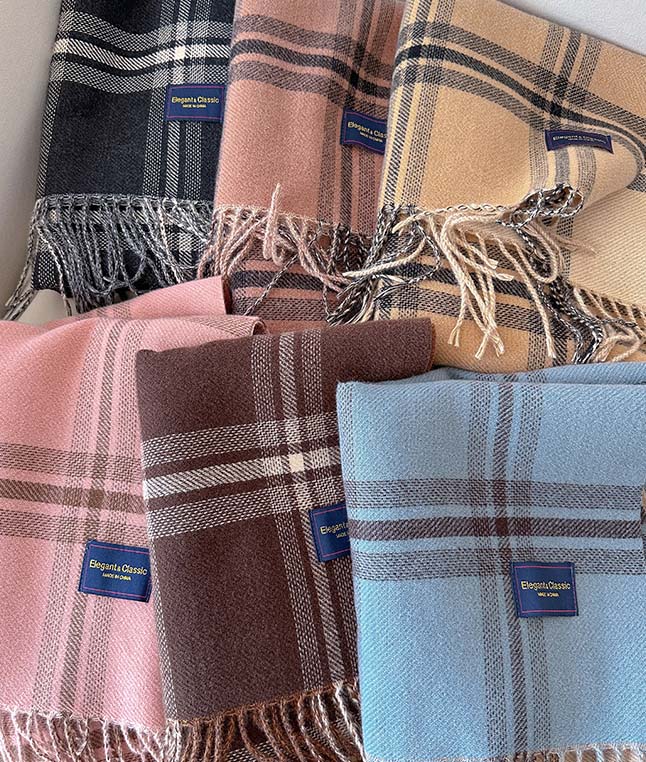 チェック 服 大判チェックストール 防寒マフラー 格子柄ショール