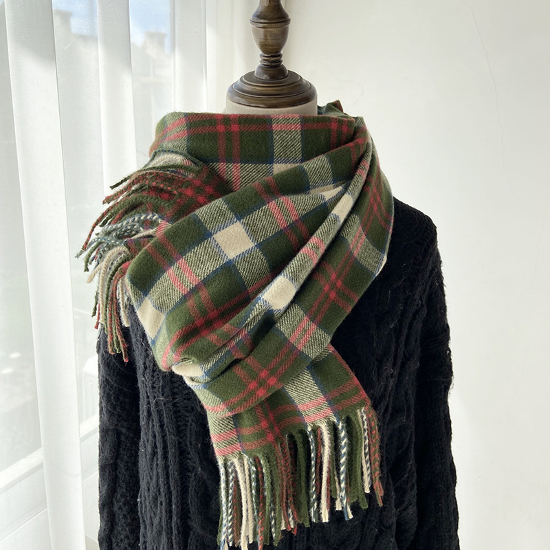 チェック 服 暖かチェック柄マフラー レディース 防寒小物 4色展開