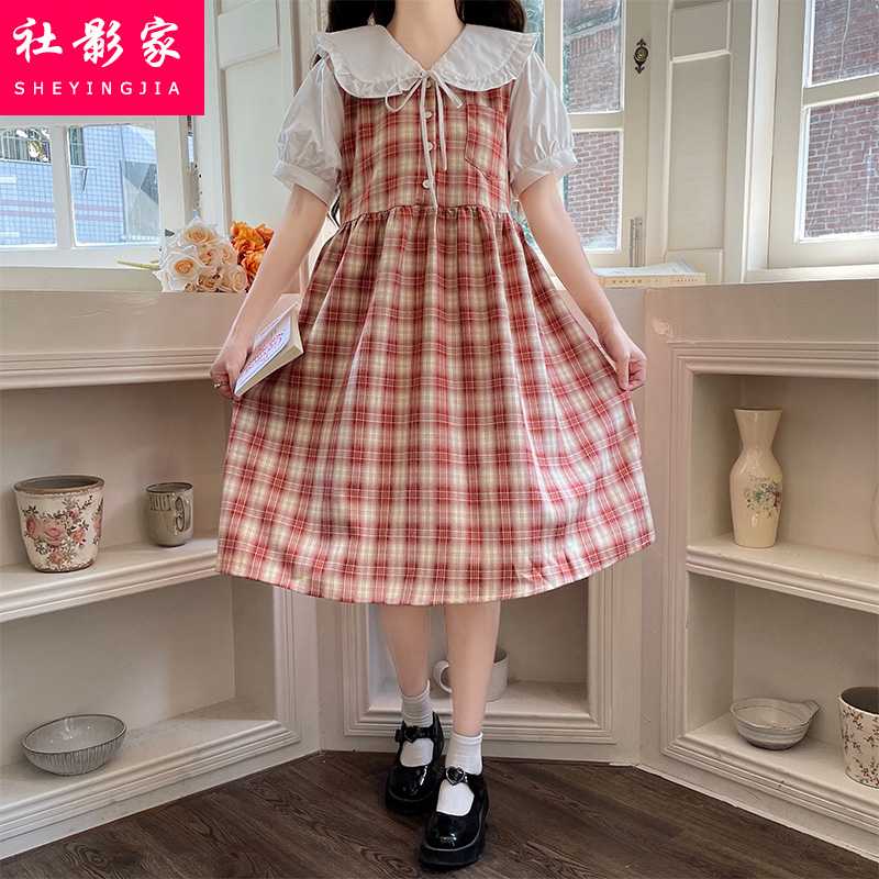 チェック柄ファッション ガーリーチェック柄クラシカルワンピース
