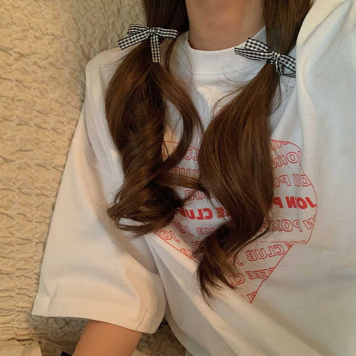 チェック柄ファッション チェック柄リボンヘアクリップ