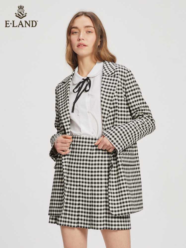 チェック服 レトロチェック柄テーラードジャケット