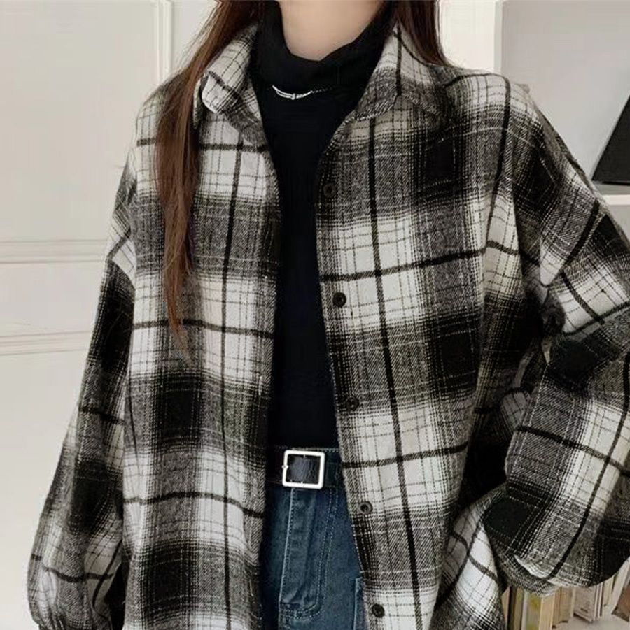 チェック 服トップス ビエラ起毛チェック柄長袖シャツ