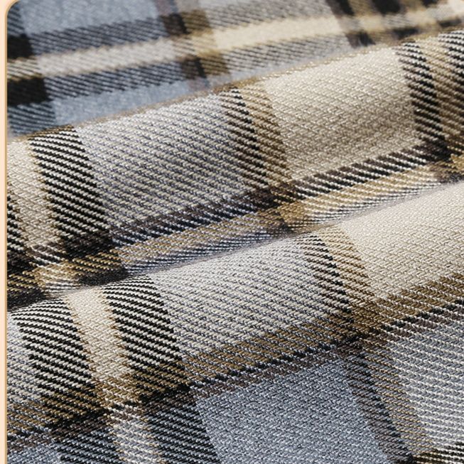 チェック 服 チェック柄丸襟付きニットドレス