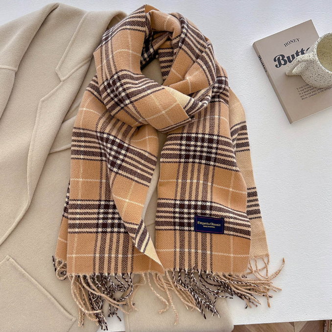 チェック 服 格子柄大判ストール 防寒マフラー 秋冬 カシミア風