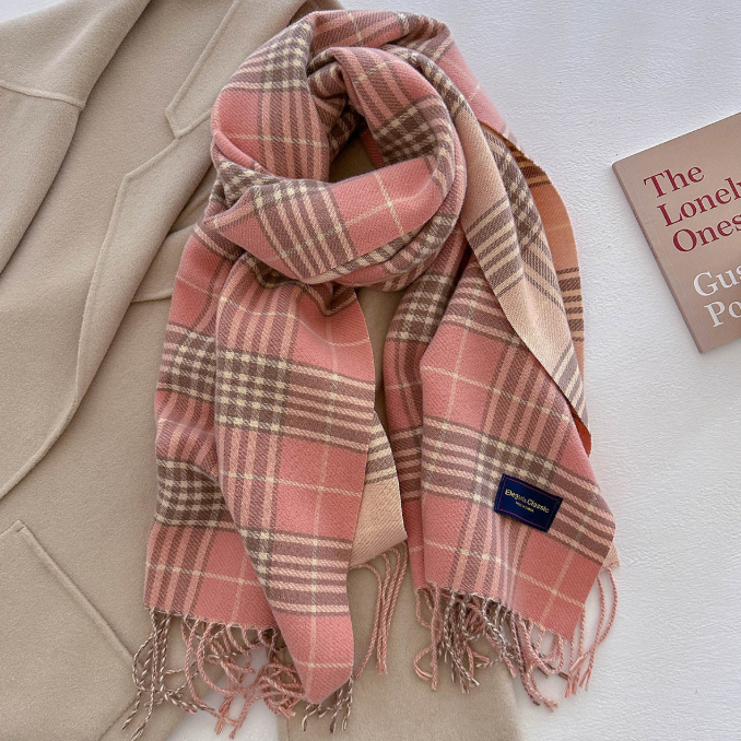 チェック 服 格子柄大判ストール 防寒マフラー 秋冬 カシミア風