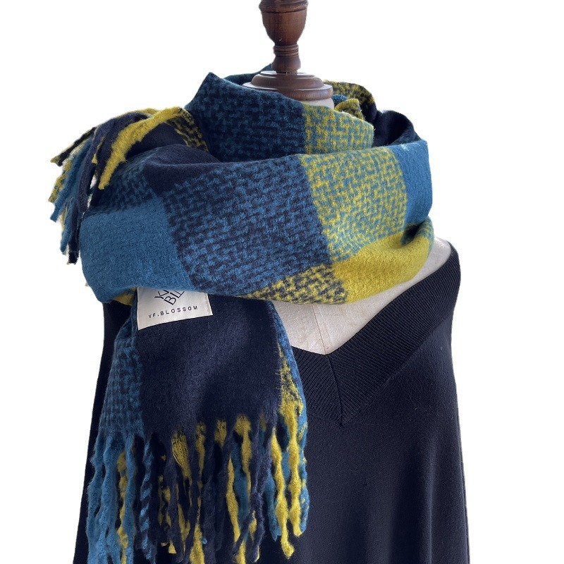 チェック 服 レディース用チェック柄マフラー 7色展開 秋冬ファッション