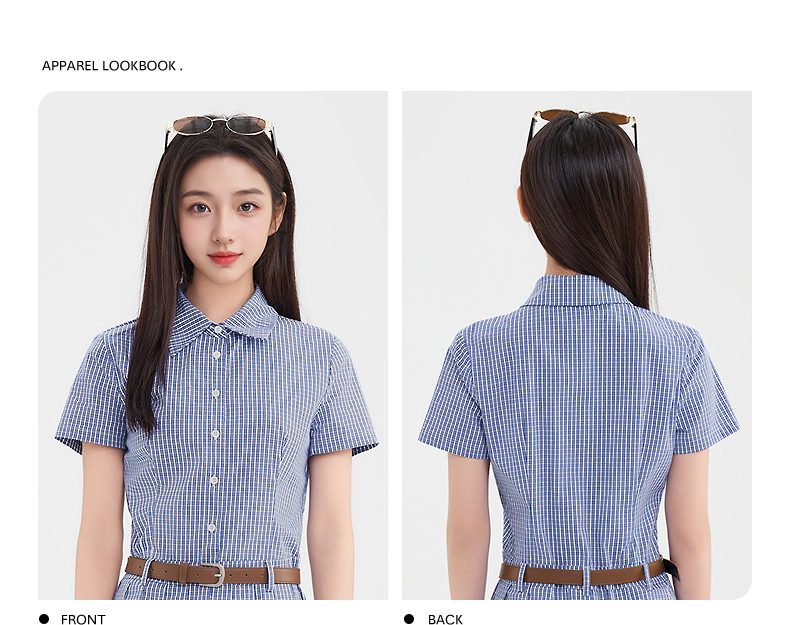 チェック服 チェック柄シャツ襟プリーツワンピース