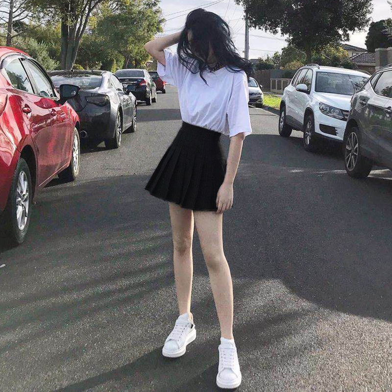 チェック服 ハイウエストプリーツチェックスカート