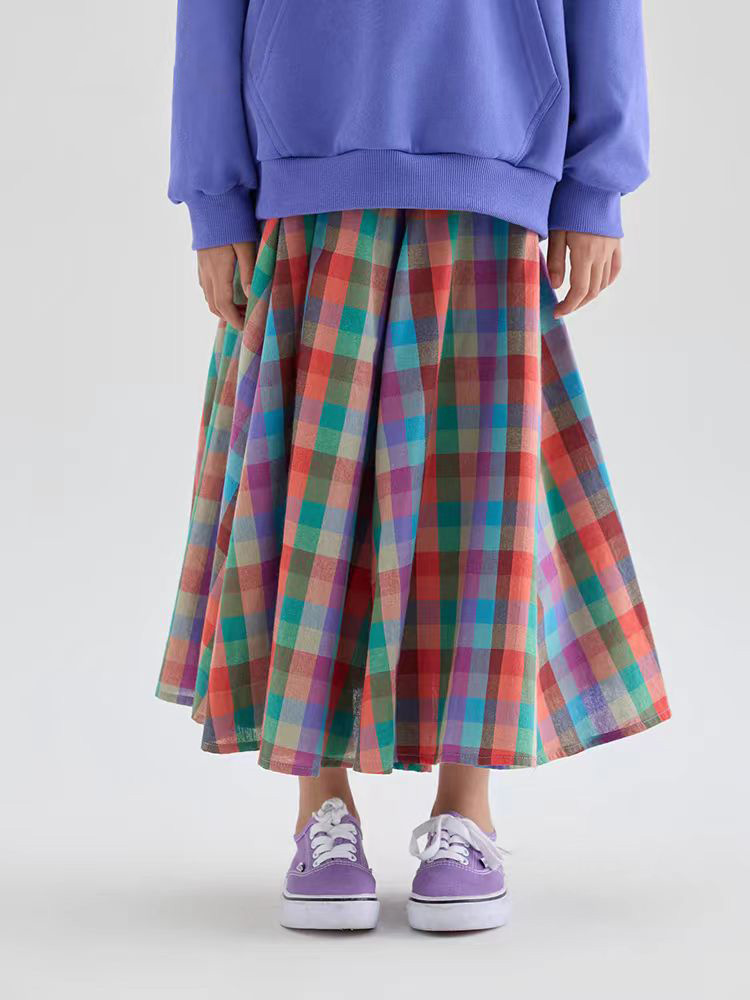 チェック服 女の子用マルチチェック柄フレアスカート