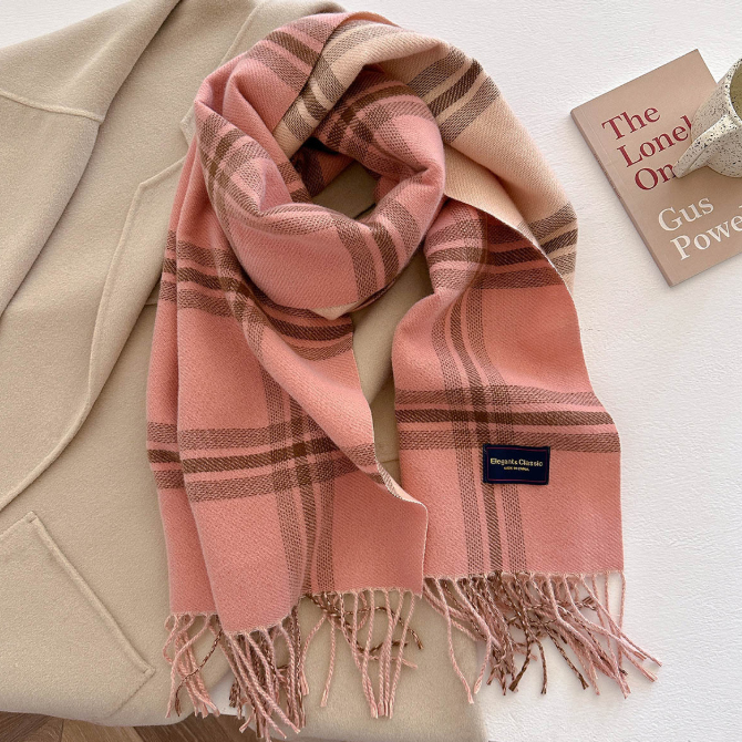 チェック 服 大判チェックストール 防寒マフラー 格子柄ショール