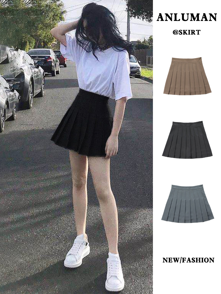 チェック服 ハイウエストプリーツチェックスカート
