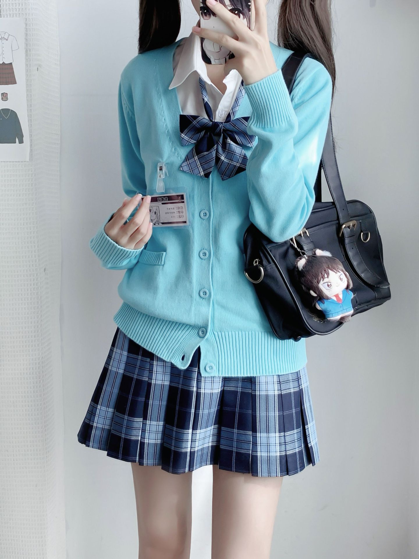 チェック 服 格子柄プリーツスカート 清楚な制服風デザイン スカート