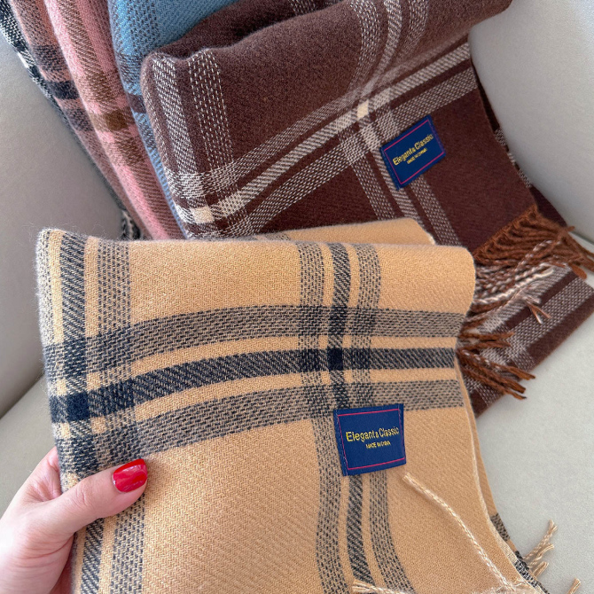 チェック 服 大判チェックストール 防寒マフラー 格子柄ショール