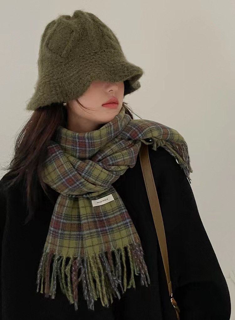 チェック 服 大判チェック柄マフラー 格子ストール 防寒おしゃれ