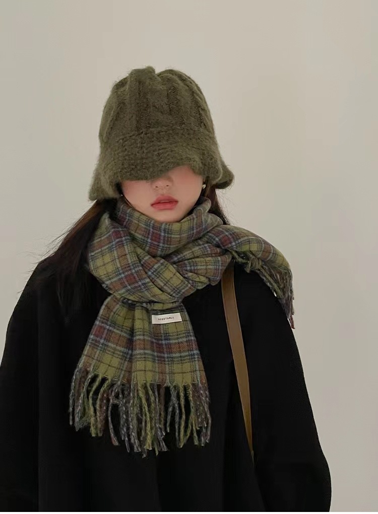 チェック 服 大判チェック柄マフラー 格子ストール 防寒おしゃれ