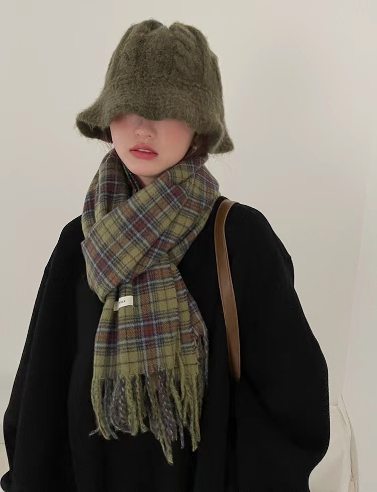 チェック 服 大判チェック柄マフラー 格子ストール 防寒おしゃれ