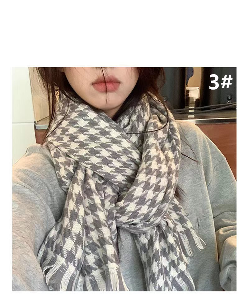 チェック 服 秋冬新作チェック柄大判マフラー厚手防寒レディース