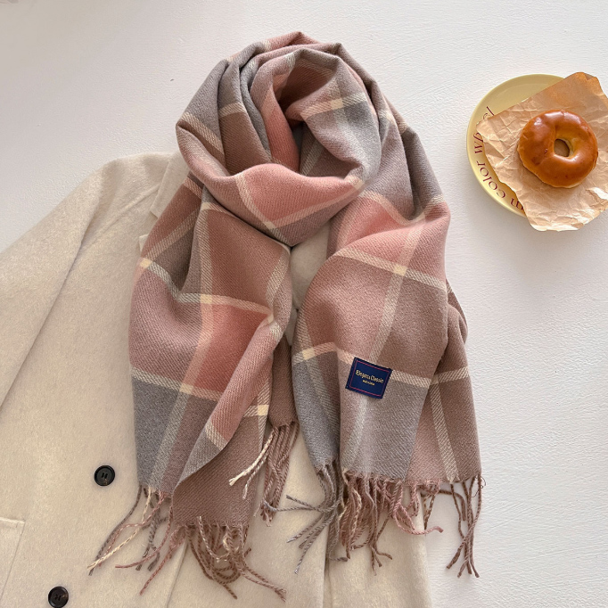 チェック 服 大判チェック柄マフラー 格子模様ストール 防寒
