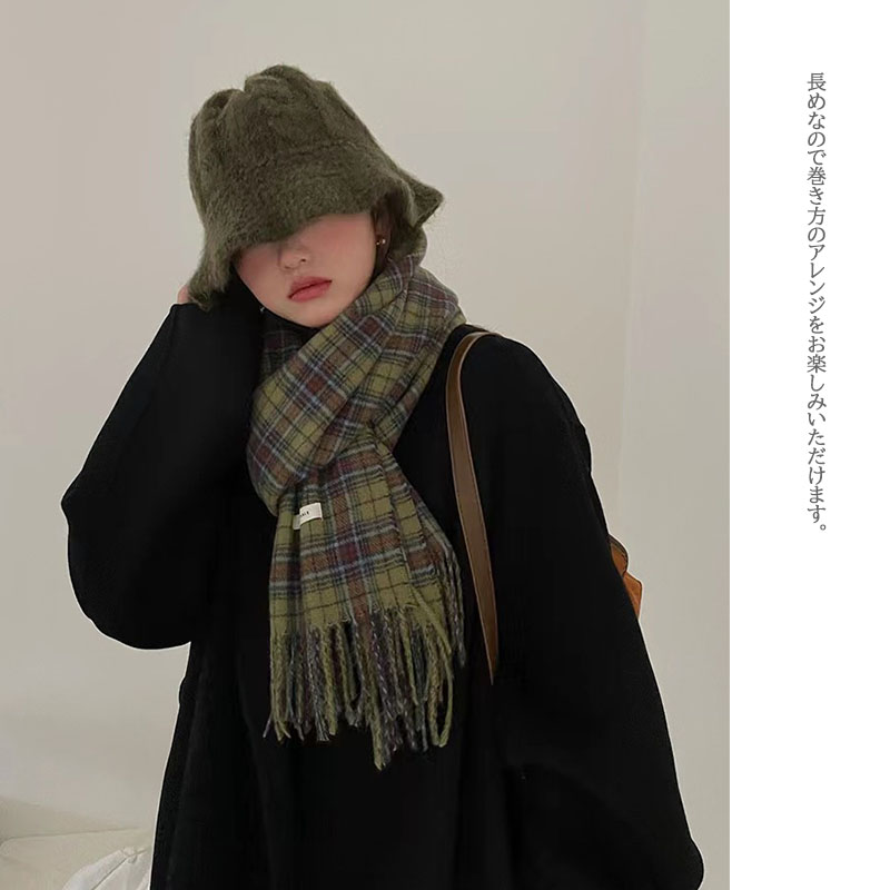 チェック 服 大判チェック柄マフラー 格子ストール 防寒おしゃれ