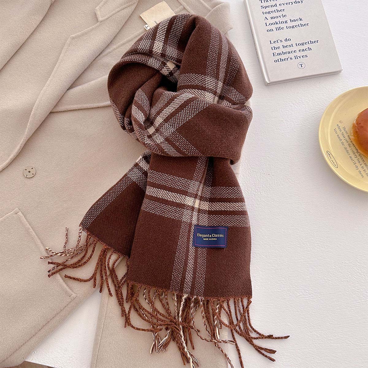 チェック 服 大判チェックストール 防寒マフラー 格子柄ショール