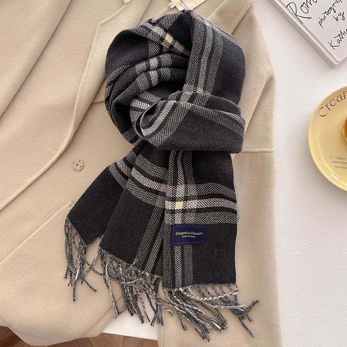 チェック 服 大判チェックストール 防寒マフラー 格子柄ショール