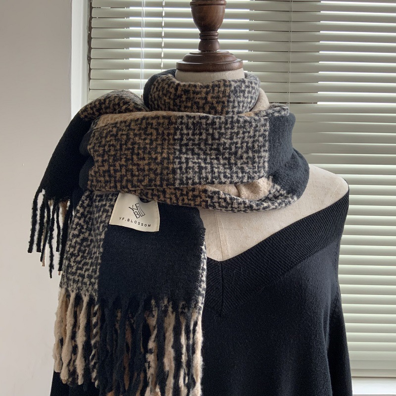 チェック 服 レディース用チェック柄マフラー 7色展開 秋冬ファッション