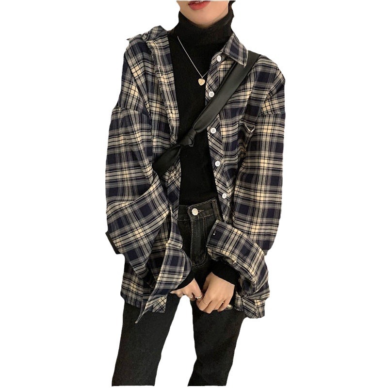 チェック 服 チェック柄長袖シャツ レディース ゆったり羽織り