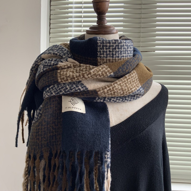 チェック 服 レディース用チェック柄マフラー 7色展開 秋冬ファッション