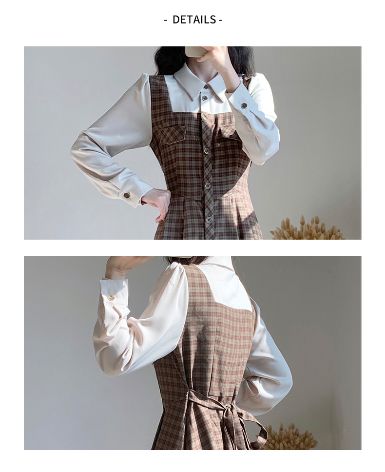 チェック服 クラシックチェック柄ジャンパースカートワンピース