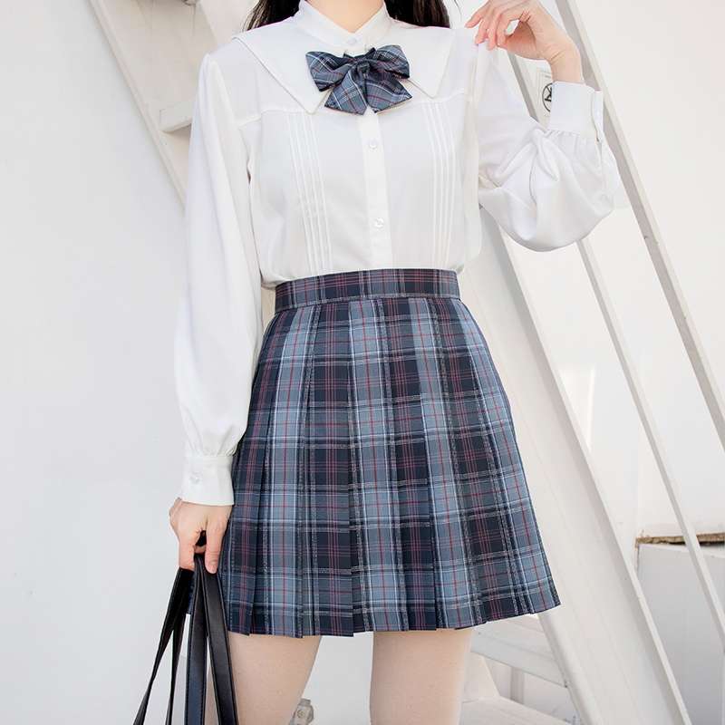 制服風プリーツチェックスカート